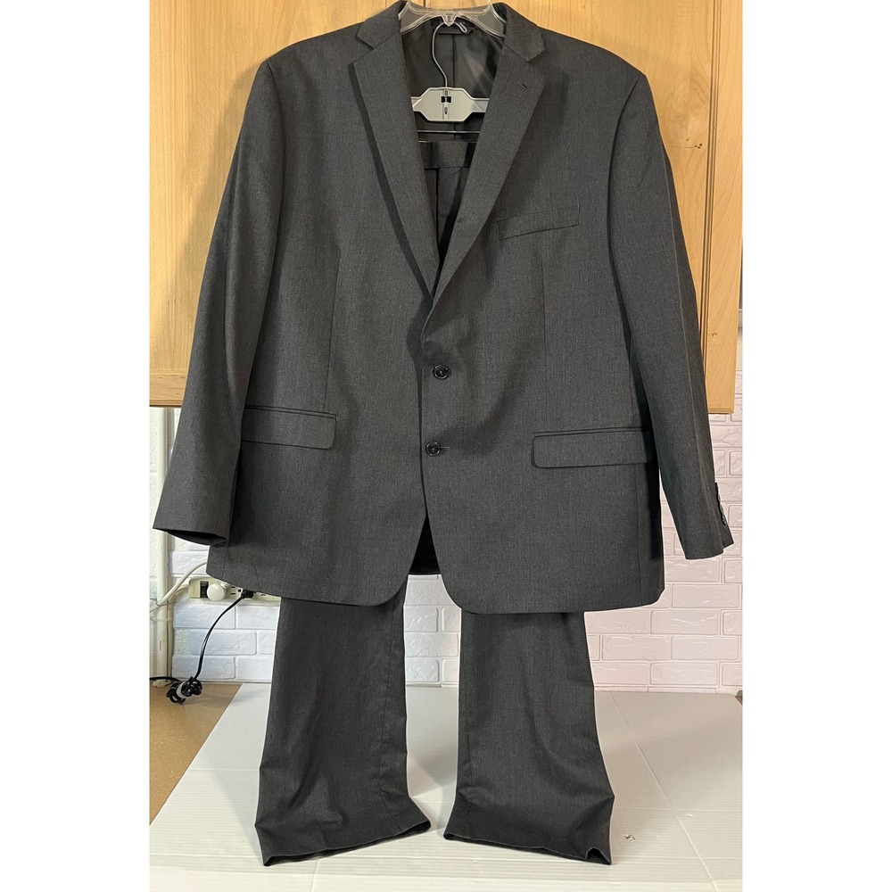 Unbranded Two Piece‎ Suit Mens 48R Charcoal Grey Business Formal Blazer